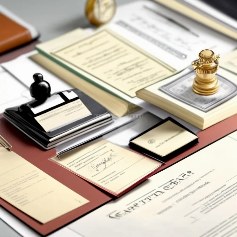 Documentos y sello notarial en mano de notario